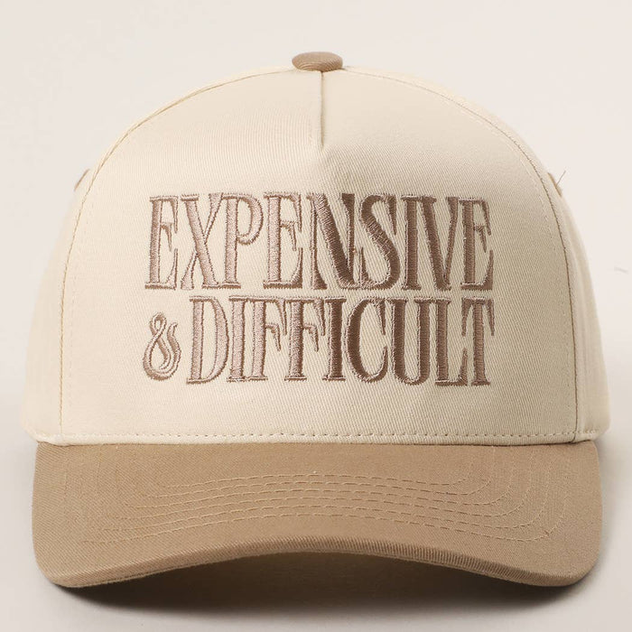 EXPENSIVE and DIFFICULT Embroidered Trucker Hat Fashion City