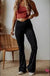 Black V Shape High Waist Flared Leggings Dear lover