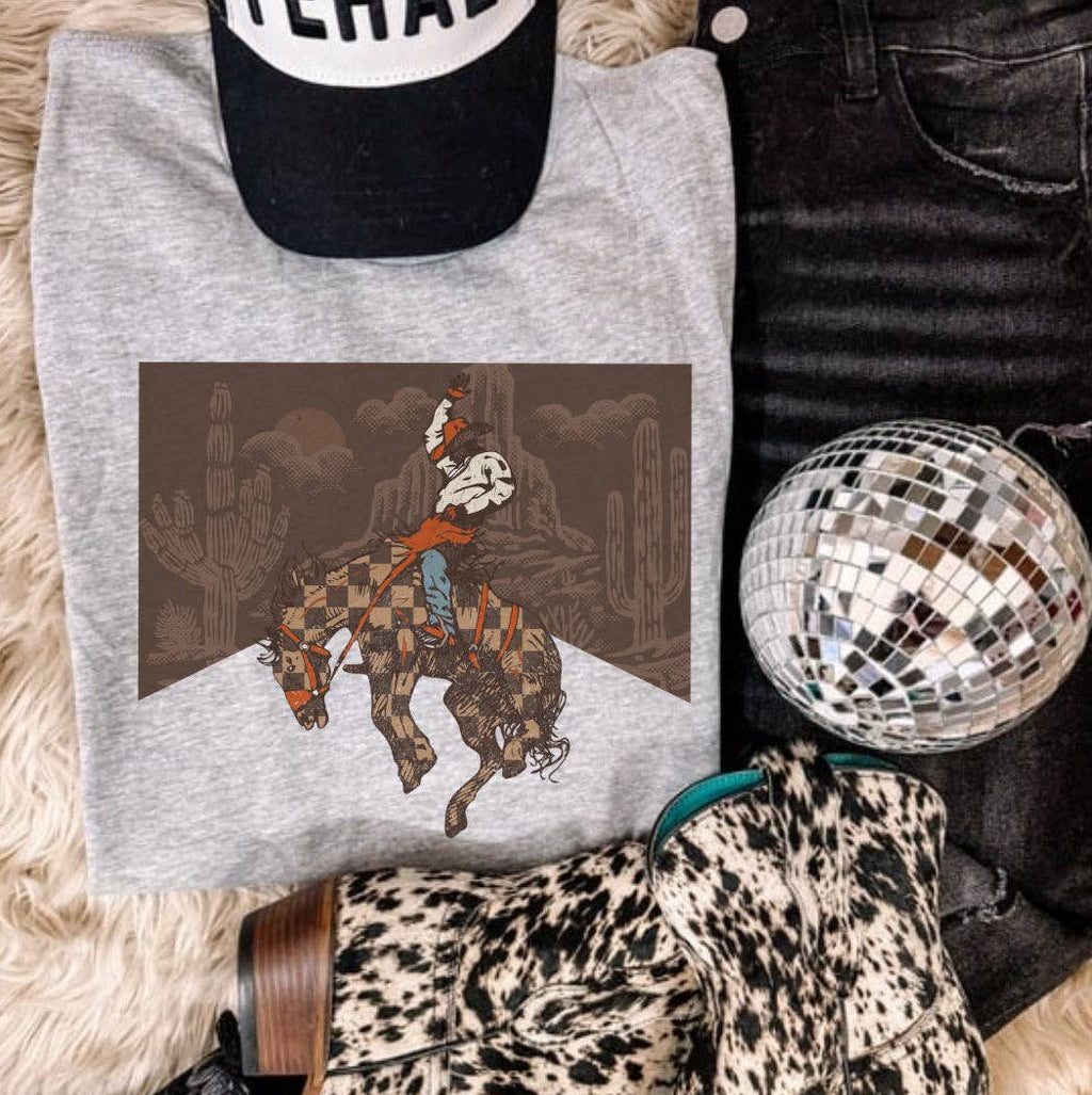 Checkered Bronc Rider Sub Tee
