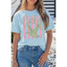Light Blue Lucky Duck Print Casual Round Neck T Shirt Dear lover