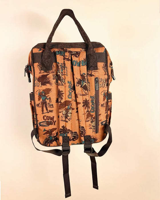Wrangler Vintage Retro Cowboy Cool Print Backpack