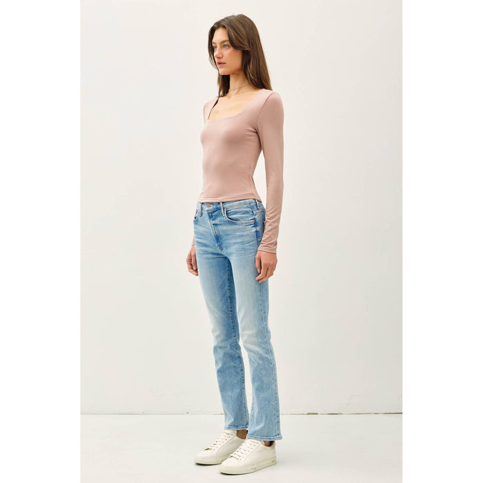 BASIC SQUARE NECK LONG SLEEVE TOP