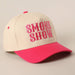SMOKE SHOW Typographic Embroidery Baseball Cap Fashion City