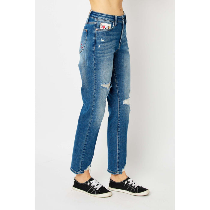 Judy Blue Hw Queen Of Hearts Coin Pocket Boyfriend