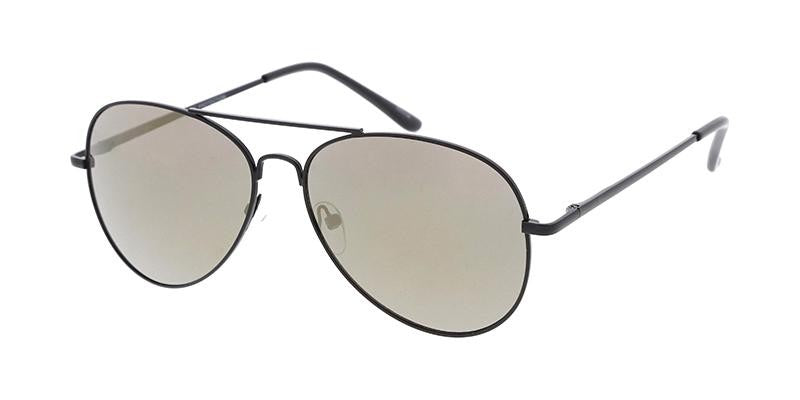 Aviator Black Frame Mirror Lens Sunglasses Yoomoo