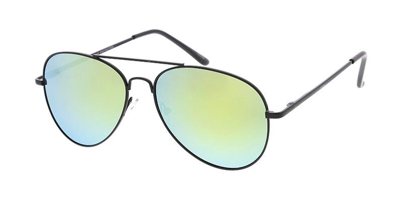 Aviator Black Frame Mirror Lens Sunglasses Yoomoo