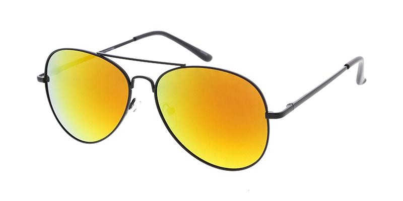 Aviator Black Frame Mirror Lens Sunglasses Yoomoo
