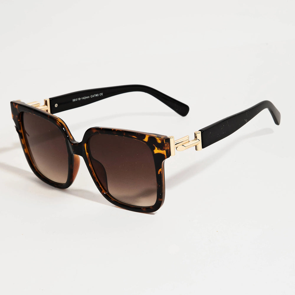 Metallic Joint Large Square Sunglasses Collections by Fame Accessories