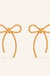 Rope Bow Design Stud Earrings on warm cream background
