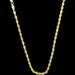 10KT Gold Rope Chain Necklace in Ultra Hollow - 3mm - LECCE