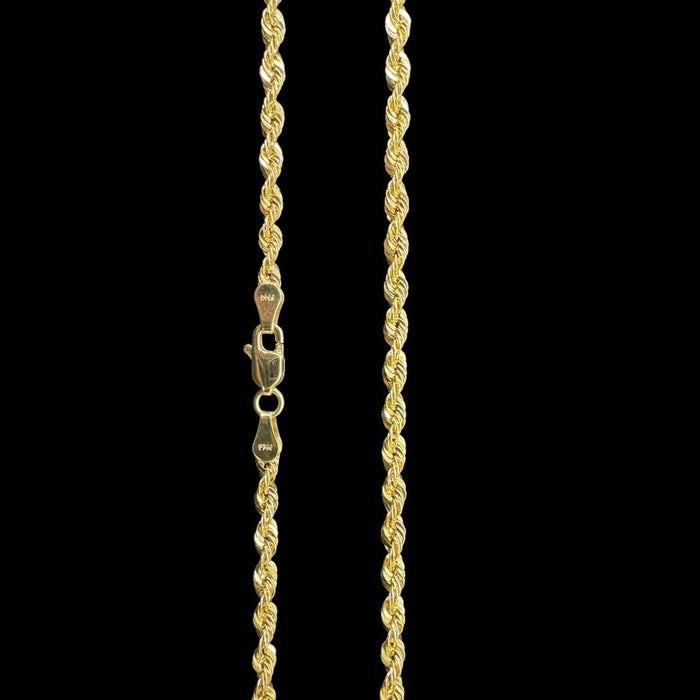 10KT Gold Rope Chain Necklace in Ultra Hollow -3mm