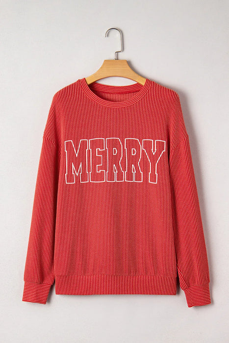 Merry Ribbed Long Sleeve Top