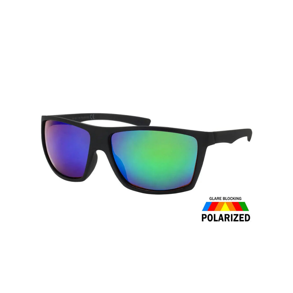 Mens Polarized Color Mirror Sunglasses Wrap Style Fish Activ Shark Eyes, Inc