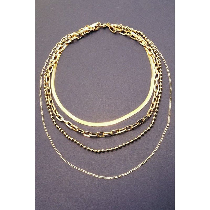 Intriguing Multi Layer Brass Chain Necklace