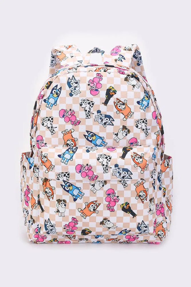 Kids Checkered Character Backpack sassy kids palace