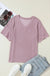 Valerian Corded V Neck Chest Pocket Loose T-shirt
