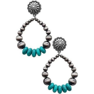 Western Wired Gemstone Ball Navajo Pearl Earring