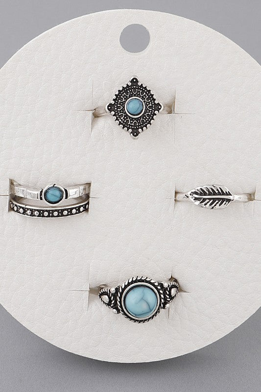 Antique Stone Rings Set