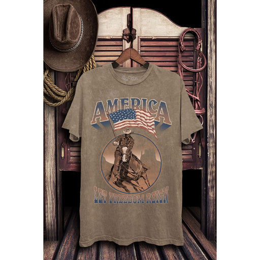America Let Freedom Reign Graphic Top