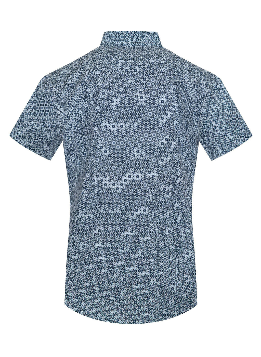 Men's Short Sleeve Pearl Snap Western Print Shirt