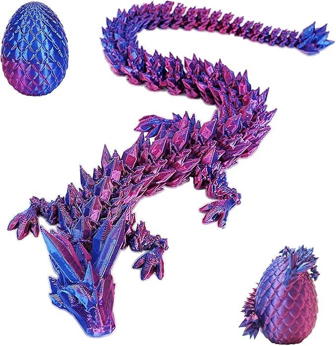 3D Printed Dragon With Egg Fidget Toy - Multiple Colours