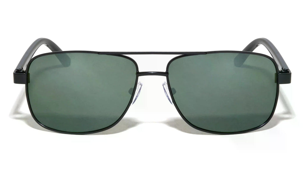 Modern Slim Frame Wide Rectangle Aviators Sunglasses