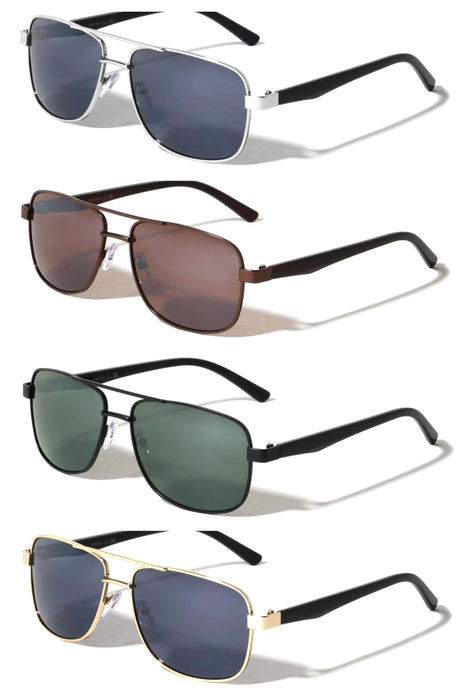 Modern Slim Frame Wide Rectangle Aviators Sunglasses Yoomoo
