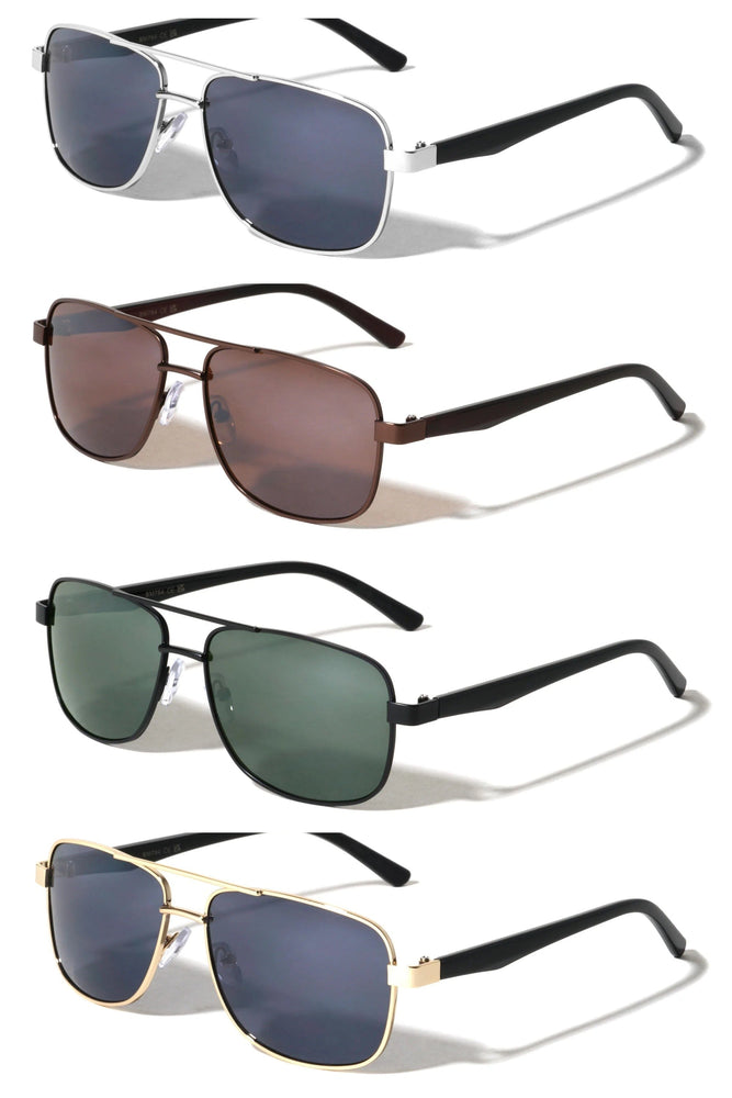 Modern Slim Frame Wide Rectangle Aviators Sunglasses Yoomoo