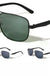 Modern Slim Frame Wide Rectangle Aviators Sunglasses Yoomoo