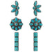 Western Concho Flower Bar Gemstone Earrings Set