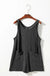 Dark Grey Striped Print Knotted Straps Pocketed Romper