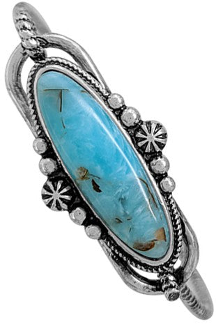 Western Concho Cable Gemstone Wirebangle Bracelet