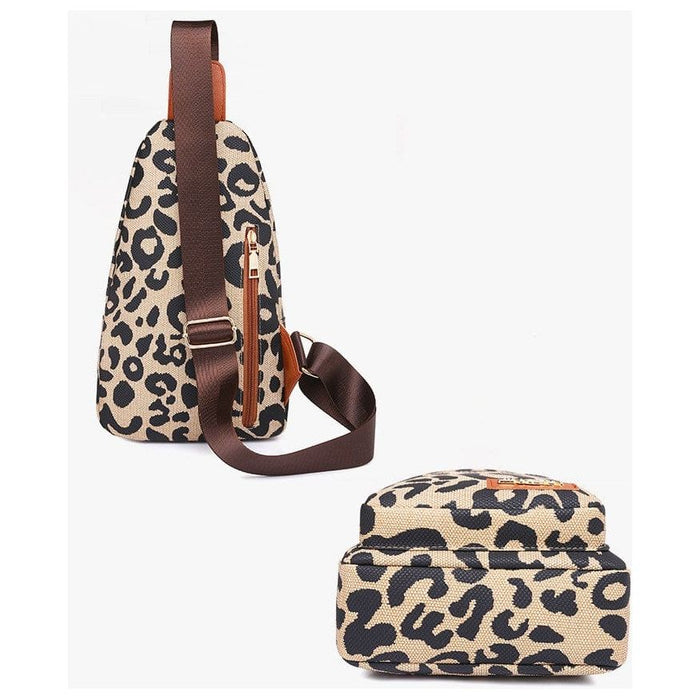 Animal Print Leopard Sling Crossbody Bag