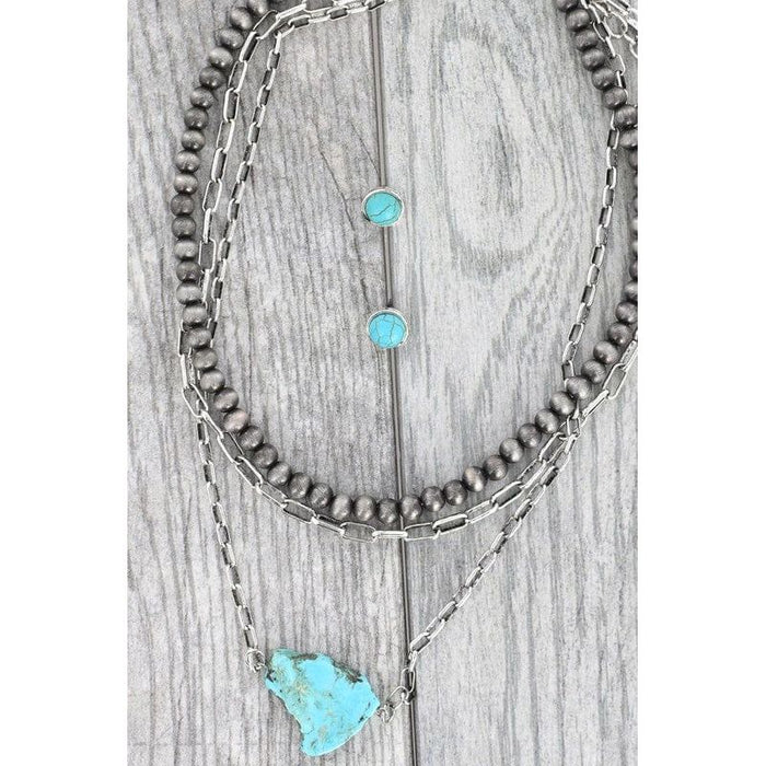 Navajo Pearl Multistrand Slab Necklace Set