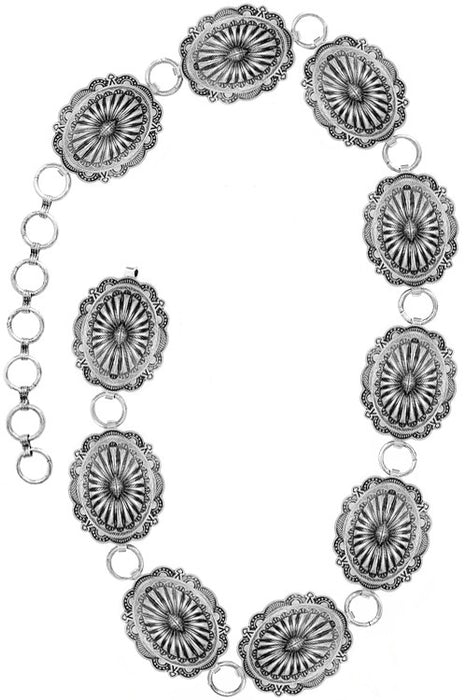 Western Concho Flower Casting Fashion Chain Belt