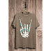 Skeleton Rock Hand Sign Graphic Top Lotus Fashion Collection