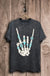 Skeleton Rock Hand Sign Graphic Top Lotus Fashion Collection