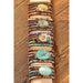 34 Inch 5 Wraps Natural Stone Boho Bracelet