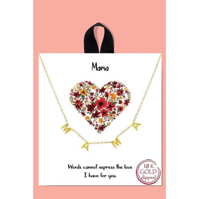 Gold-Dipped MAMA Station Necklace