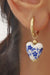 18K Gold Bow Huggie Hoop Earrings – Blue Ceramic Porcelain - LECCE