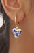18K Gold Bow Huggie Hoop Earrings – Blue Ceramic Porcelain - LECCE