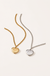 18K Gold Checker Heart Necklace – Tarnish-Free Stainless Steel on soft-white background