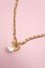 18K Gold Double Layer Pearl Drop Toggle Necklace - LECCE