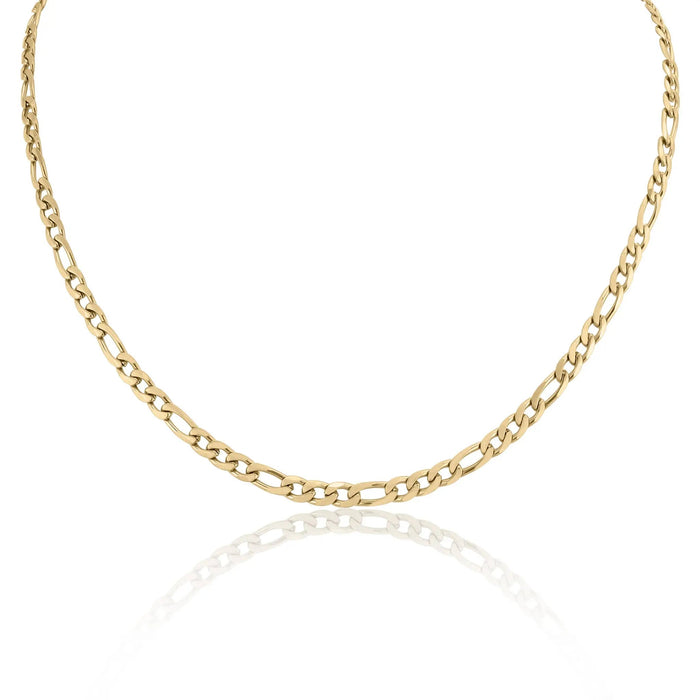 18K Gold Figaro Chain Necklace Stainless Steel - LECCE