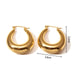 18K Gold U - Shape Huggie Hoop Earrings - LECCE