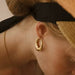 18K Gold U - Shape Huggie Hoop Earrings - LECCE