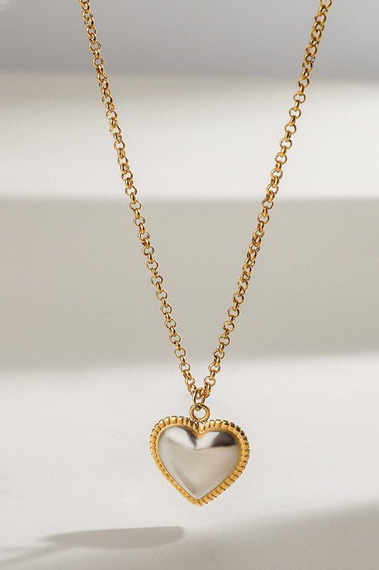 18k Stainless Steel Tarnish Free Heart Necklace