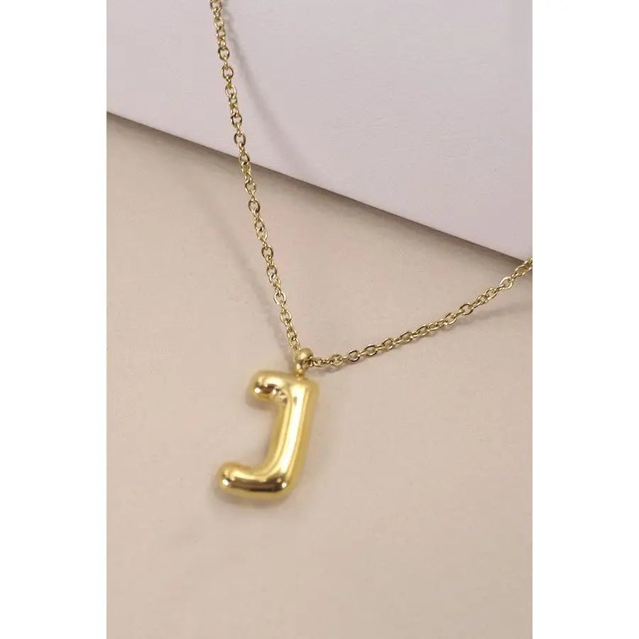 18k Stainless Steel Tarnish Free Initial Necklace - LECCE