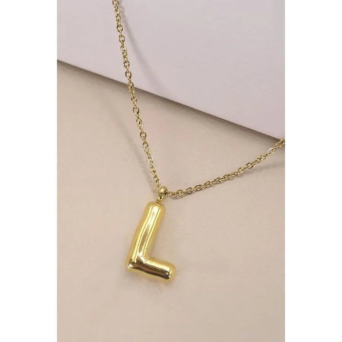 18k Stainless Steel Tarnish Free Initial Necklace - LECCE