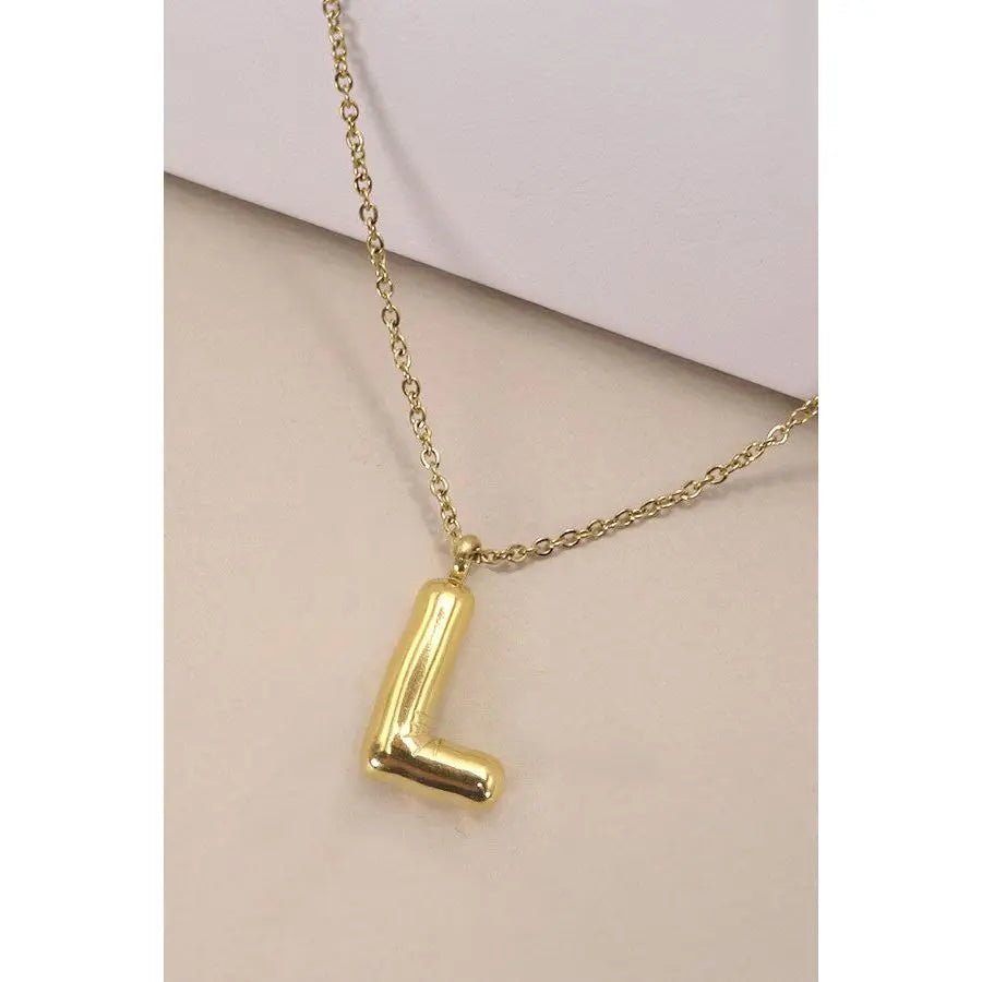 18k Stainless Steel Tarnish Free Initial Necklace - LECCE
